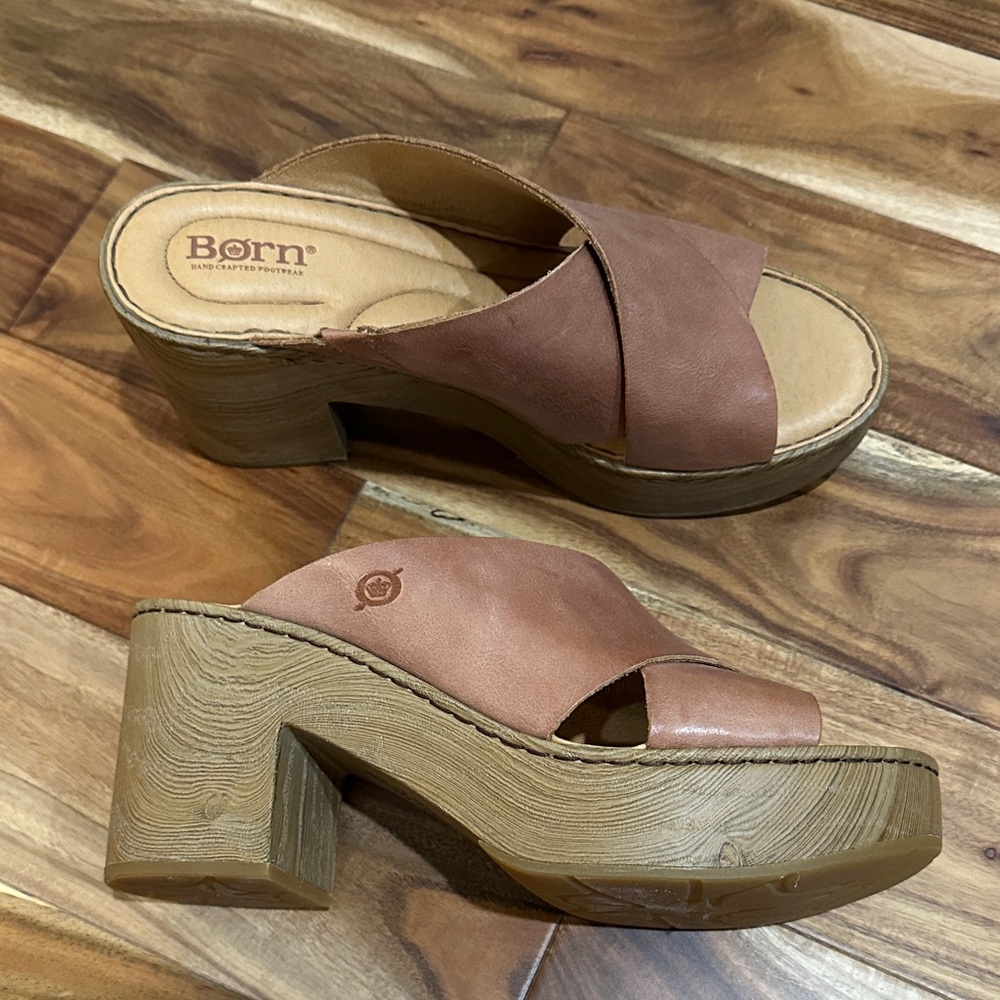 Born Women's Brown Leather Mules - Picture 2 of 5